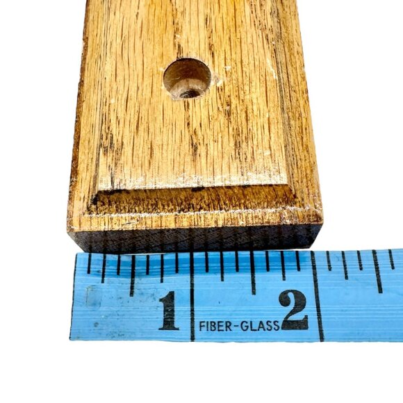 Wooden Tie Rack With Brass Pegs 20 x 3 x 2 Includes Mounting Hardware - Picture 6 of 7